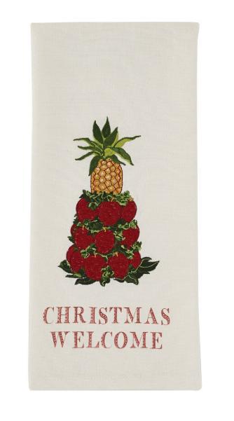 Williamsburg Christmas Welcome Embroidered Dishtowel