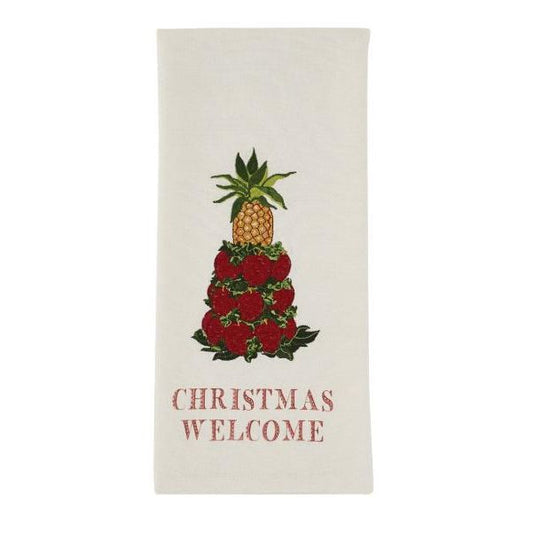 Williamsburg Christmas Welcome Embroidered Dishtowel