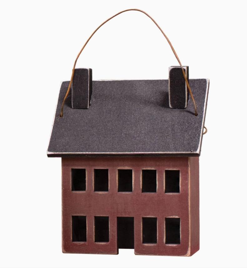 Burgundy Saltbox House Ornament