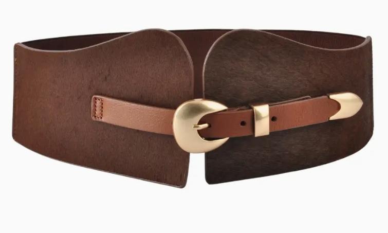 Calf Hair Waist Belt (Caramel)