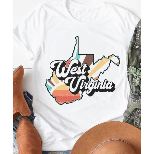 West Virginia Retro State Graphic Tee (White)