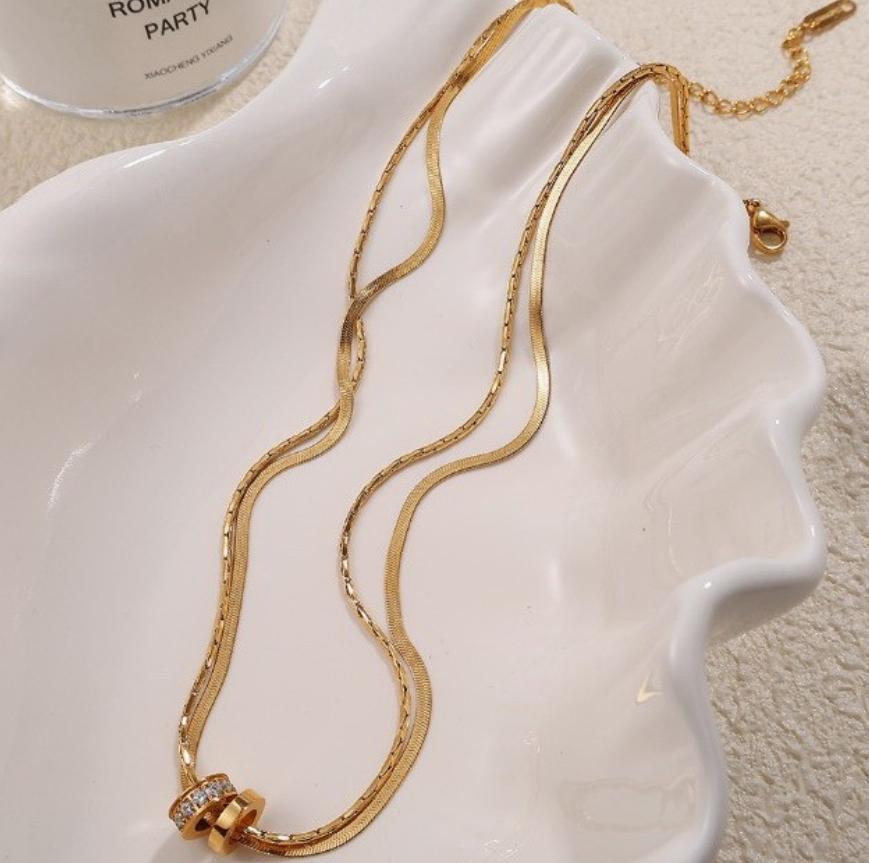 18K Stainless Steel Tarnish Free Layered Necklace