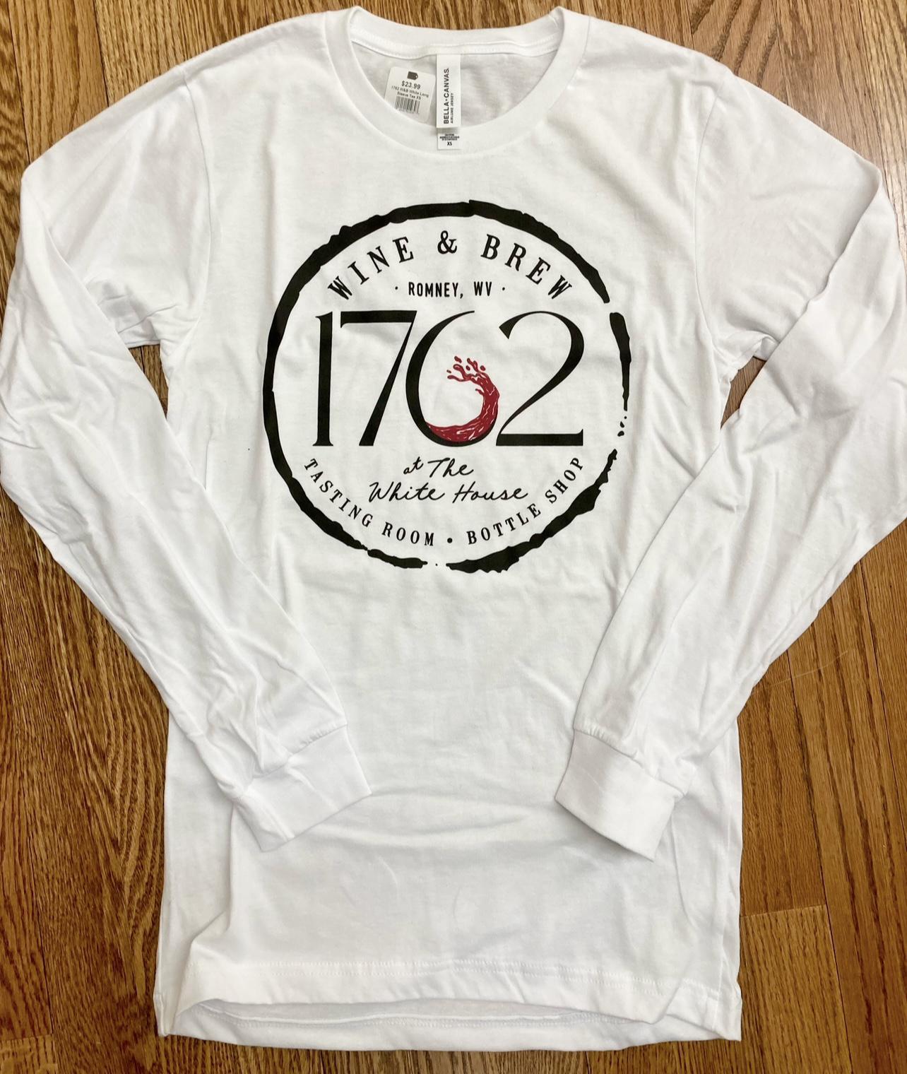 1762 Wine & Brew Long Sleeve Tee (White)