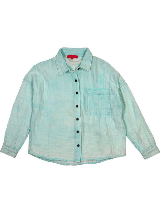 Simply Southern Button Down Shirt (Seafoam)