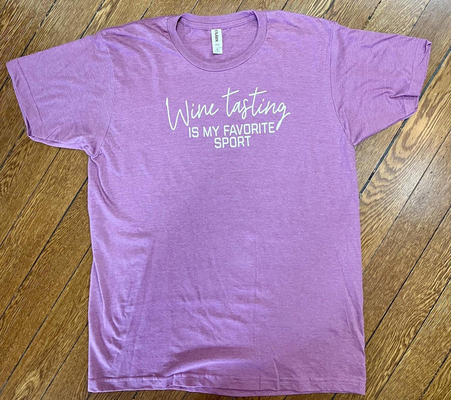 Wine Tasting Is My Favorite Sport Tee (Mauve)