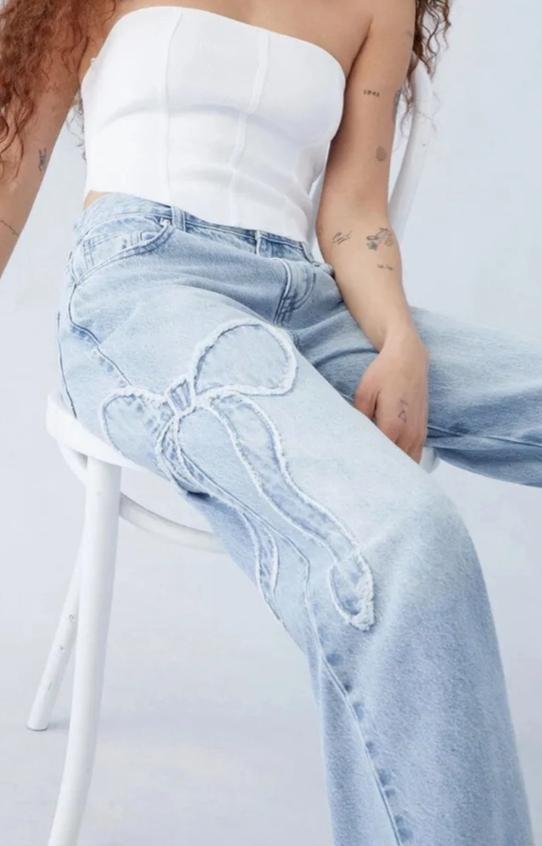 Light Denim Bow Jean