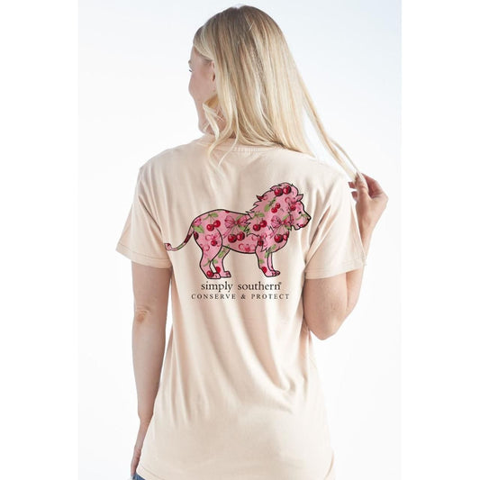 Simply Southern Short Sleeve Lion Cherry Tee