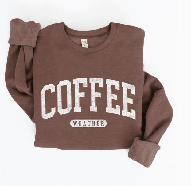 Coffee Weather Graphic Sweatshirt (Chocolate)