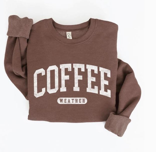 Coffee Weather Graphic Sweatshirt (Chocolate)