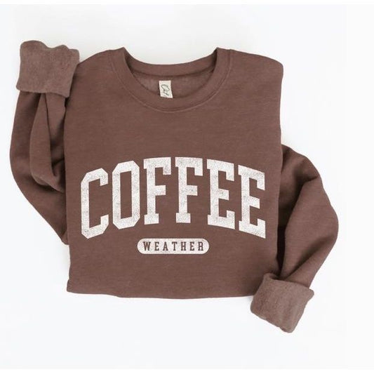 Coffee Weather Graphic Sweatshirt (Chocolate)