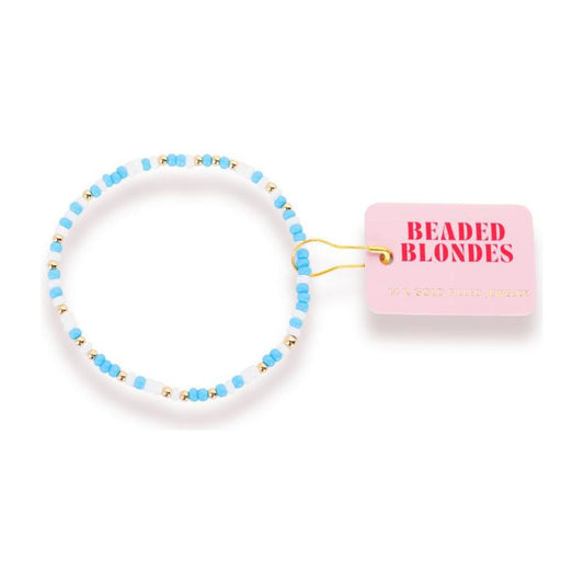 Beaded Blondes Blue and White Sprinkle Bracelet