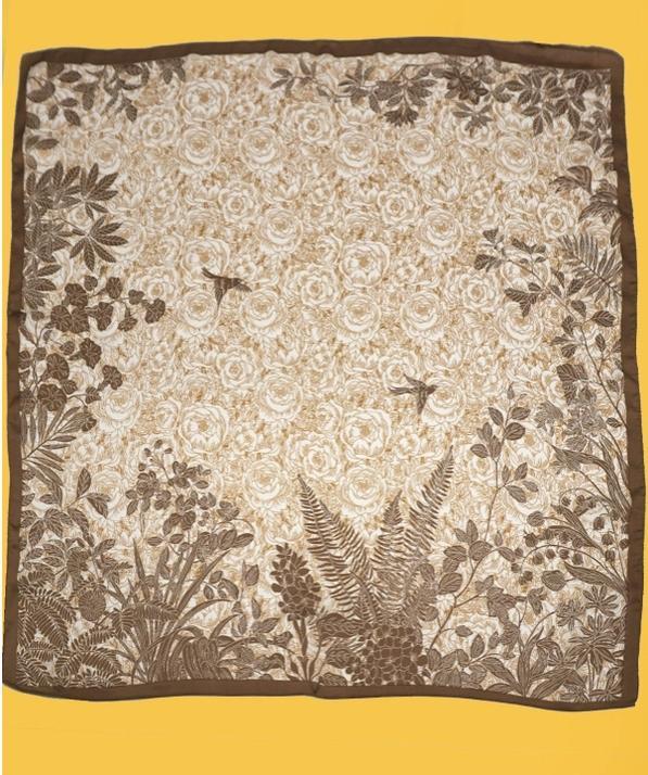 Large Floral Print Bandana Scarf