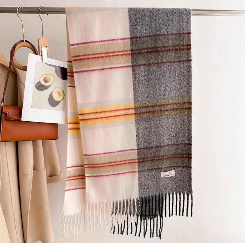 Soft Gradient Knit Tassel Scarf Wrap Shawl