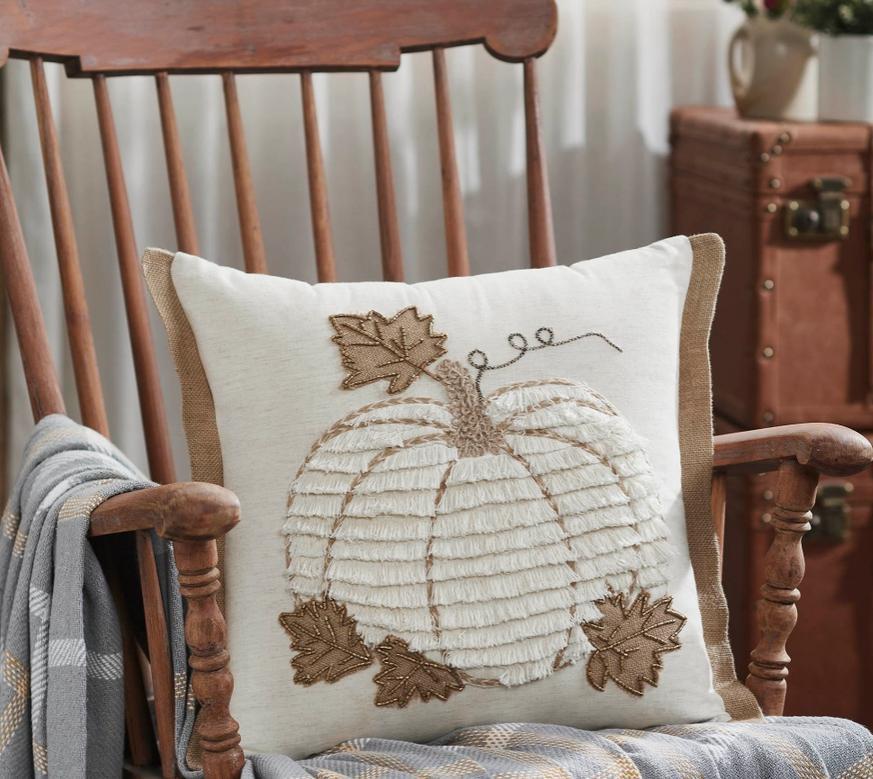 Embroidered Pumpkin Pillow (18x18)