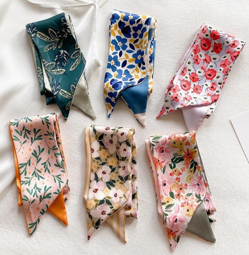 Soft Silky Skinny Twilly Scarf Necklace Wrap