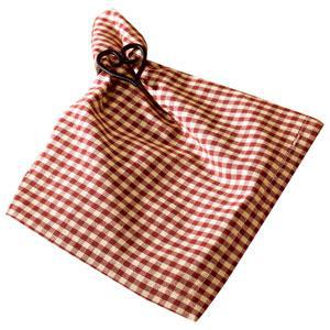 Burgundy Granny's Check Napkin