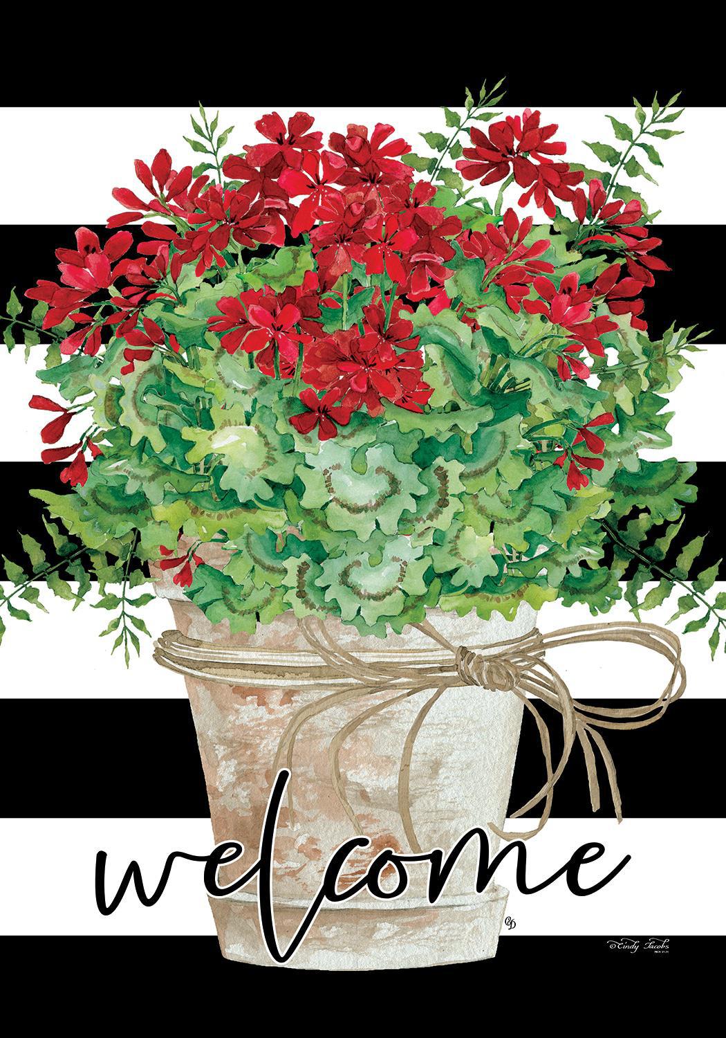 Geranium Bucket Flag