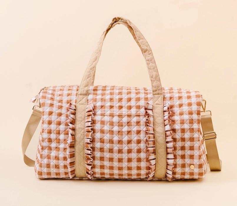 The Darling On-The-Go Quilted Weekender Bag Maple Gingham