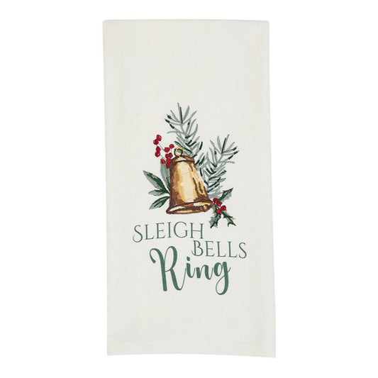 Sleigh Bells Ring Decorative Dishtowel