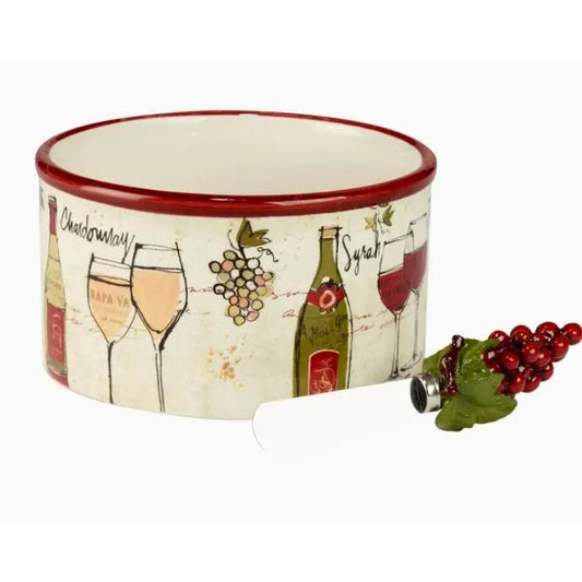 Wine Country Dip Bowl with Spreader