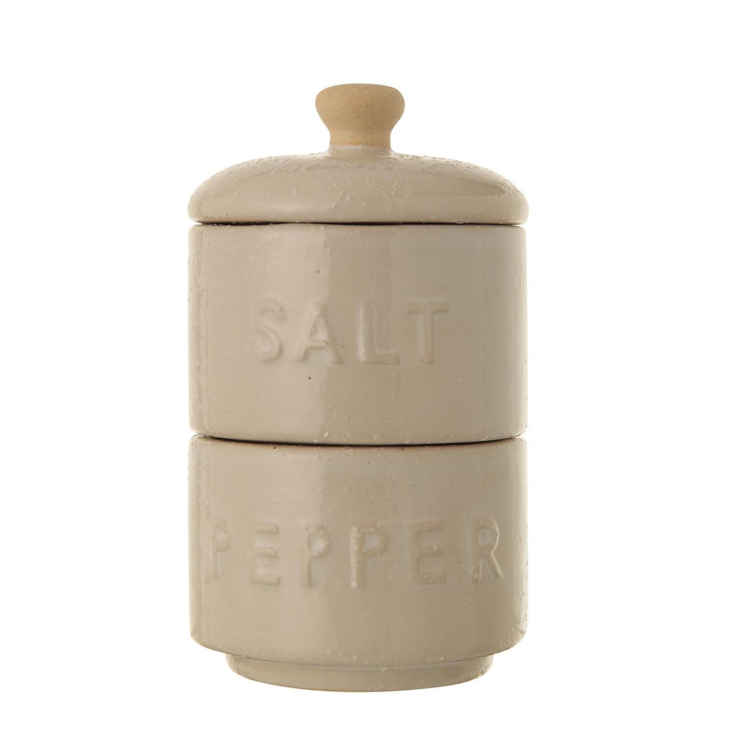 Salt and Pepper Pots with Lid (Natural Set of 2)