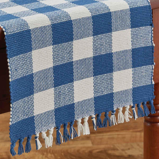 Park Design Wicklow Check Table Runner (China Blue)