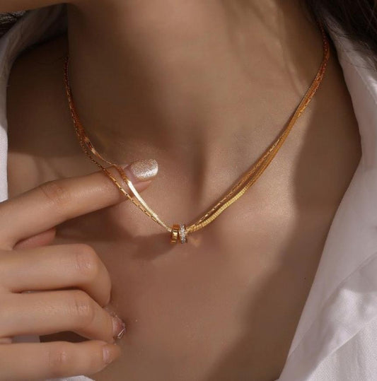 18K Stainless Steel Tarnish Free Layered Necklace