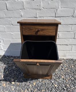 Amish Made Single Trash Can (Oak)