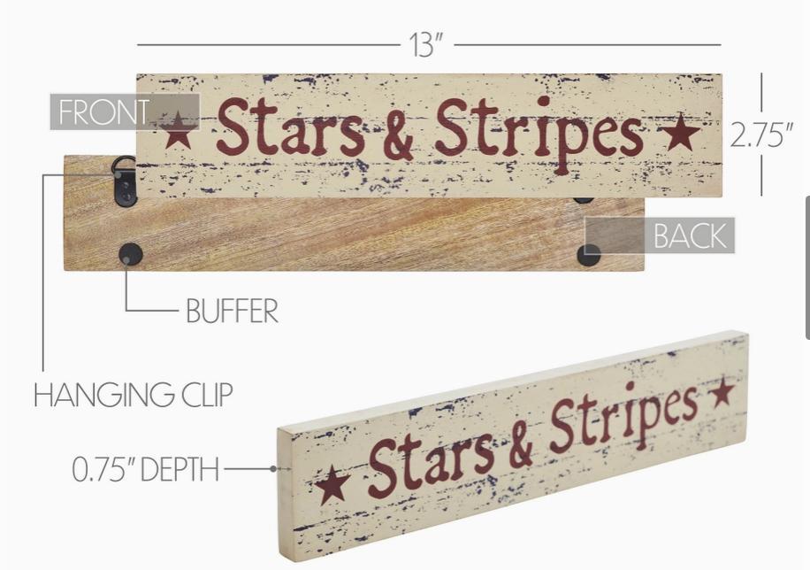 Stars & Stripes Wooden Sign