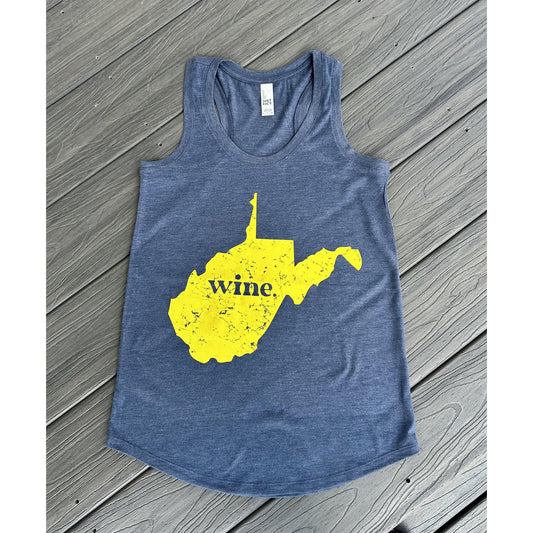 West Virginia WINE. Tank (Navy & Gold)