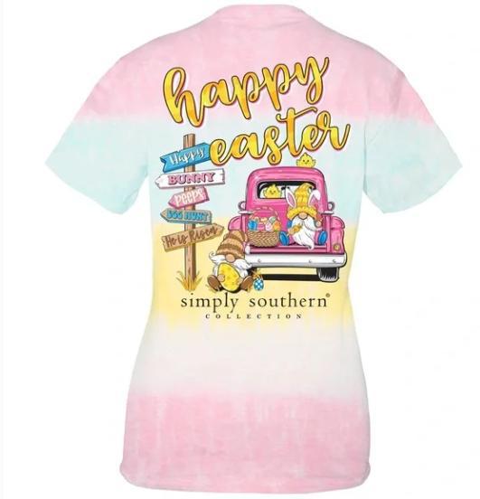 Simply Southern Happy Easter Short Sleeve Tee (Tie Dye)