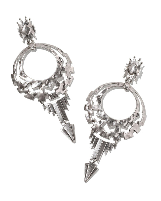 Kendra Scott Shiva Statement Earrings in Vintage Silver