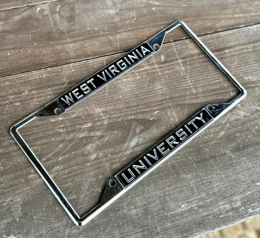 West Virginia University Plate Frame (Black & Silver)