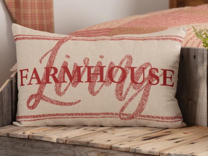 Sawyer Mill Red Farmhouse Living Pillow