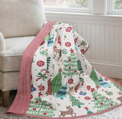 Tree Festival Quilted Throw