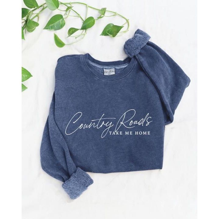 Country Roads Mineral Graphic Sweatshirt (Vintage Denim)
