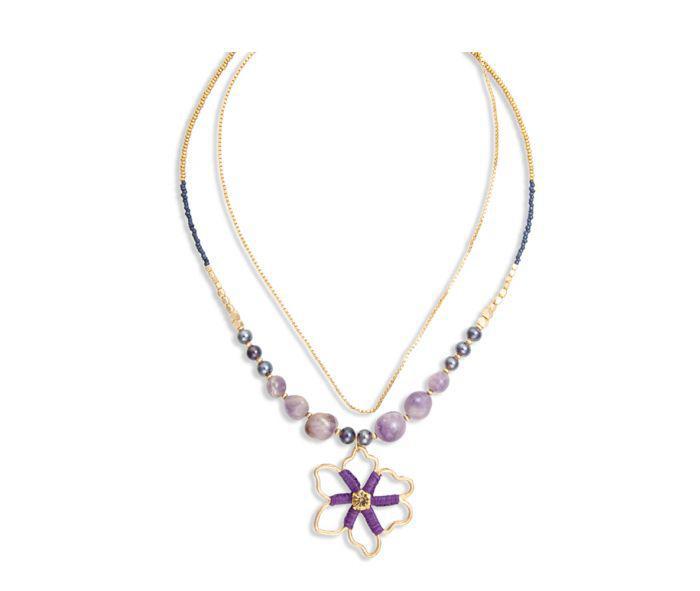 Myra Amethyst Blooming Pendant Necklace (S-8325)