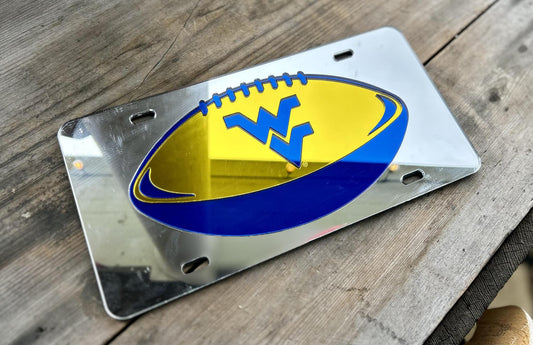 West Virginia Mountaineers WV Blue & Gold Football License Plate
