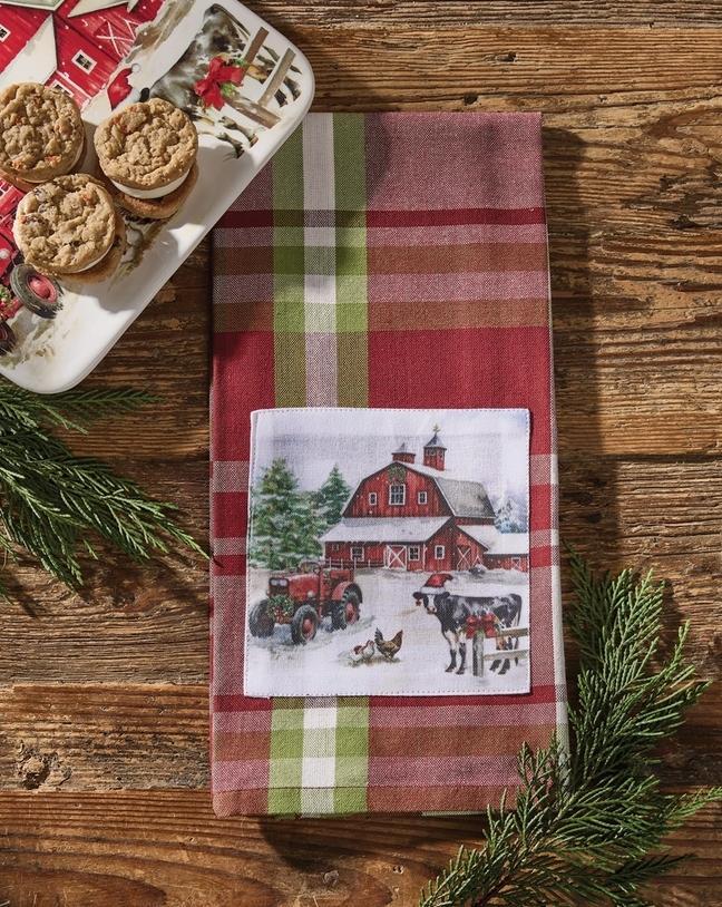 Park Design Happy Holidays Plaid Decorative Dishtowel