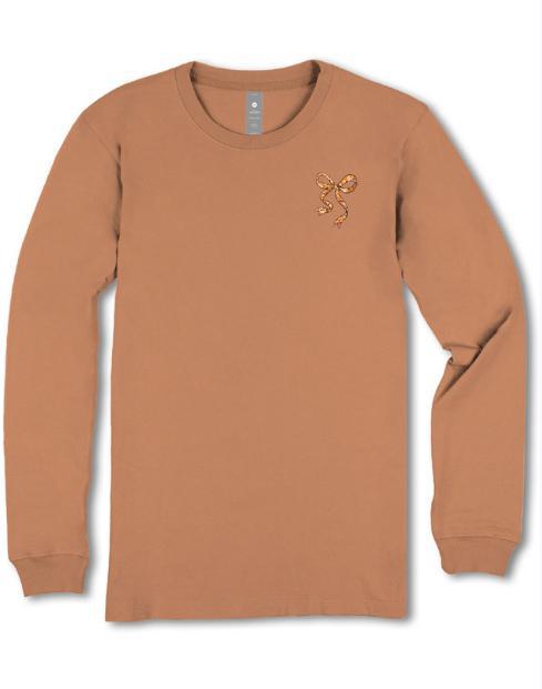 Simply Southern Long Sleeve Camo Bow with Leaves Tee