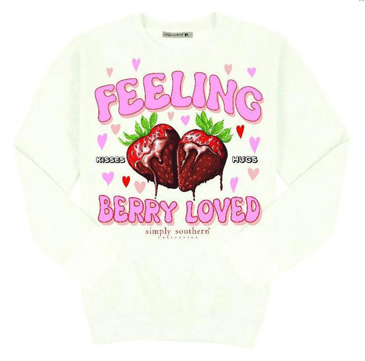 Simply Southern Berry Loved Valentine Crew Sweatshirt