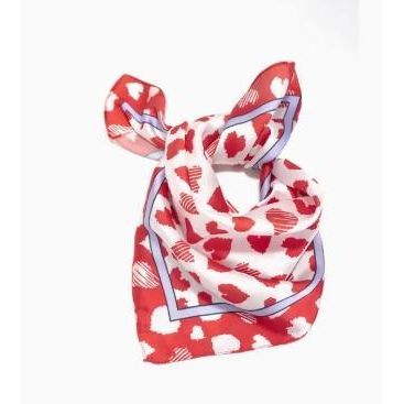 Valentine Red Heart Silky Feel Bandana Scarf
