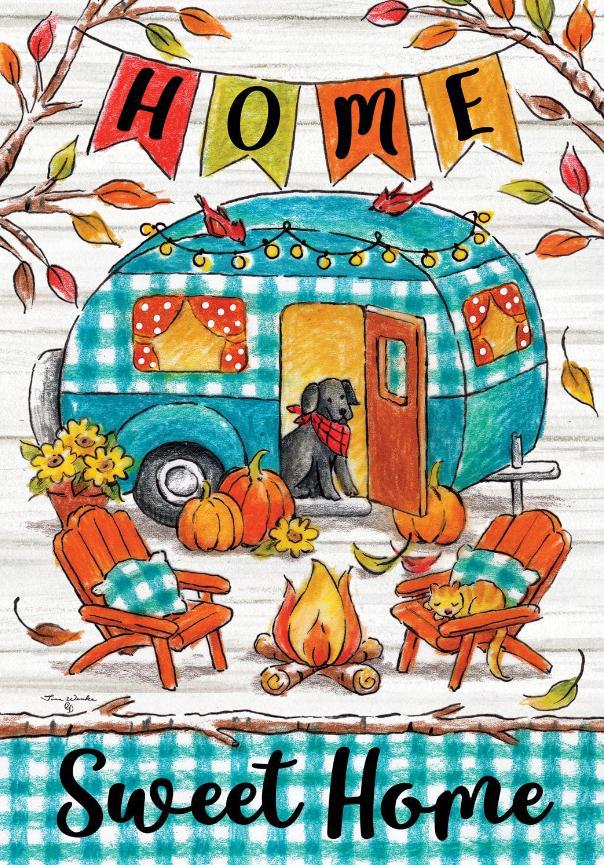 Fall Camper Flag