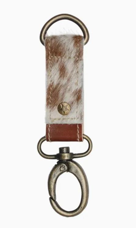 Myra Brown & White Key Fob