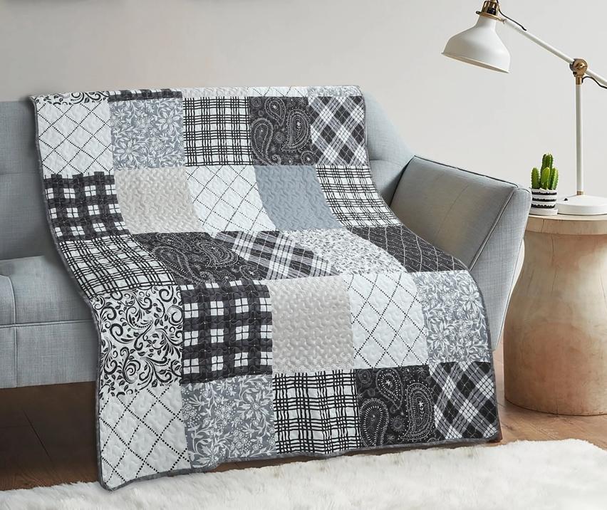 "Paisley Patchwork" Quilted Throw Blanket 50"x60"