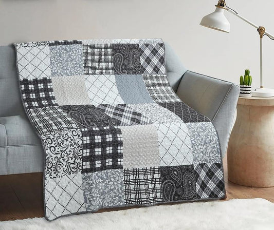 "Paisley Patchwork" Quilted Throw Blanket 50"x60"