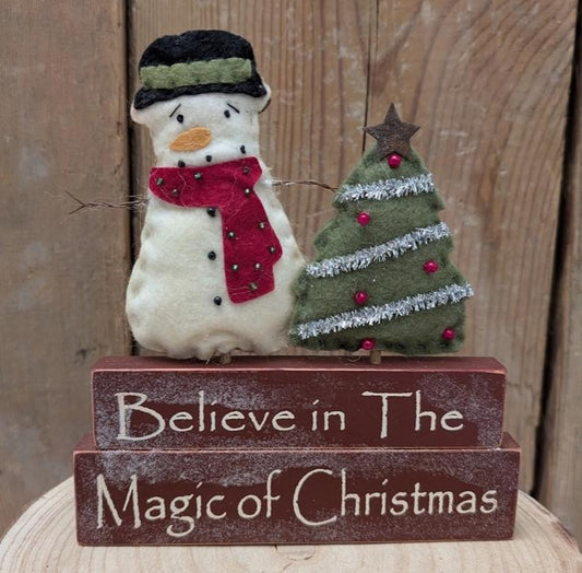 Believe Felt Snowman Sitter