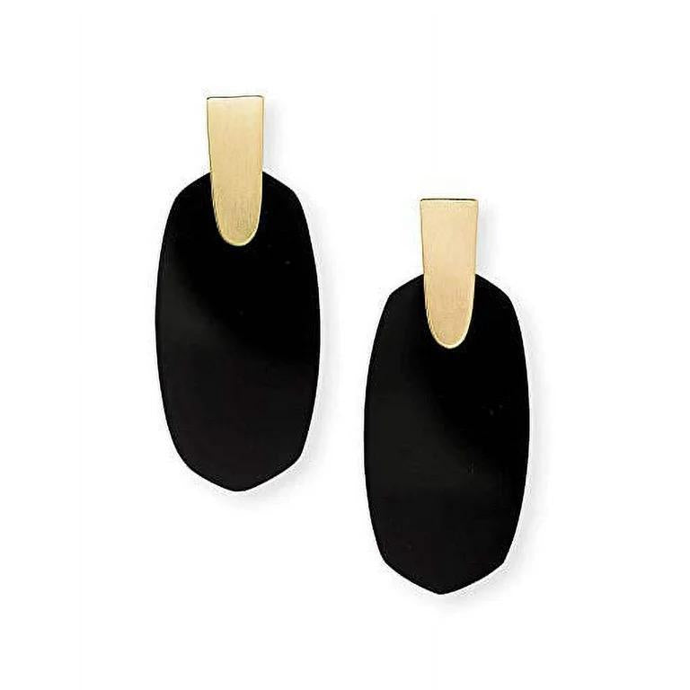Kendra Scott Aragon Gold Metal Black Earrings