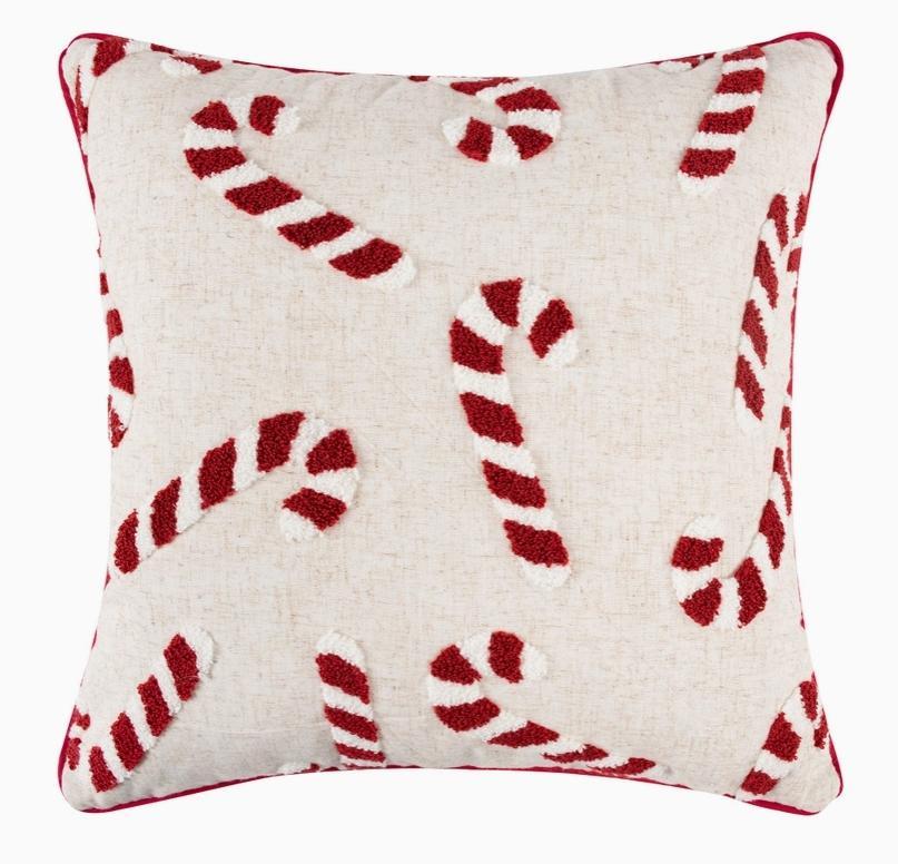 Gingerbread Village Peppermint Candy Pillow