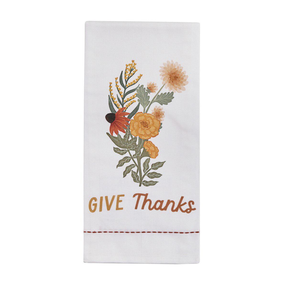 Give Thanks Flower Dishtowel